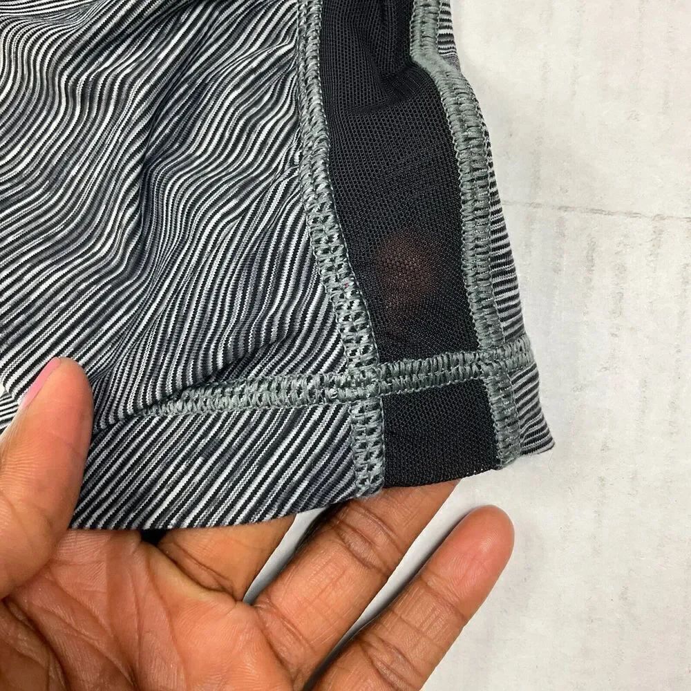 Lululemon Womens Cropped Mesh Leggings Striped Workout Athletic Pull On Size 2 - Picture 2 of 11
